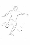 Soccer Player Kicking Ball in Sketch Style